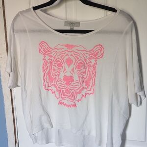 Zara Women's Top with Pink Tiger Design